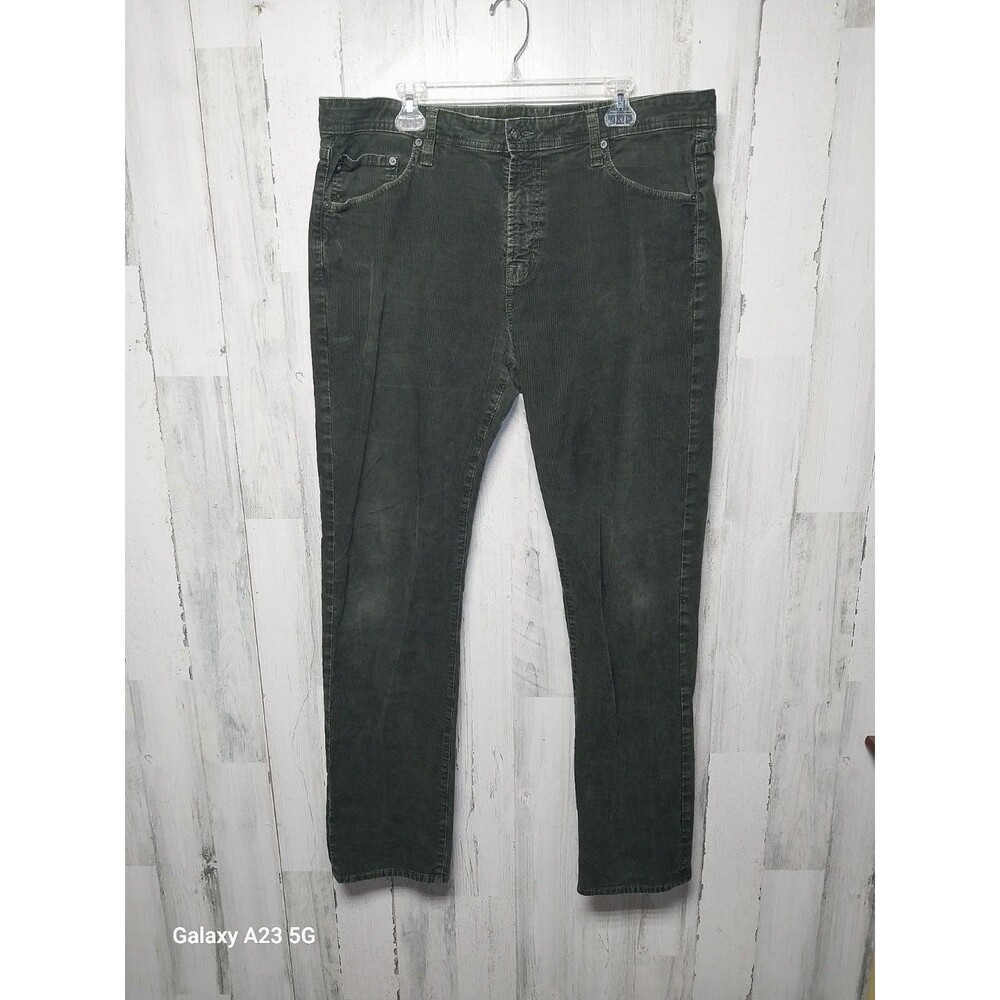 Adriano Goldschmied Men's 38x34 Green Corduroy Pants The Everett